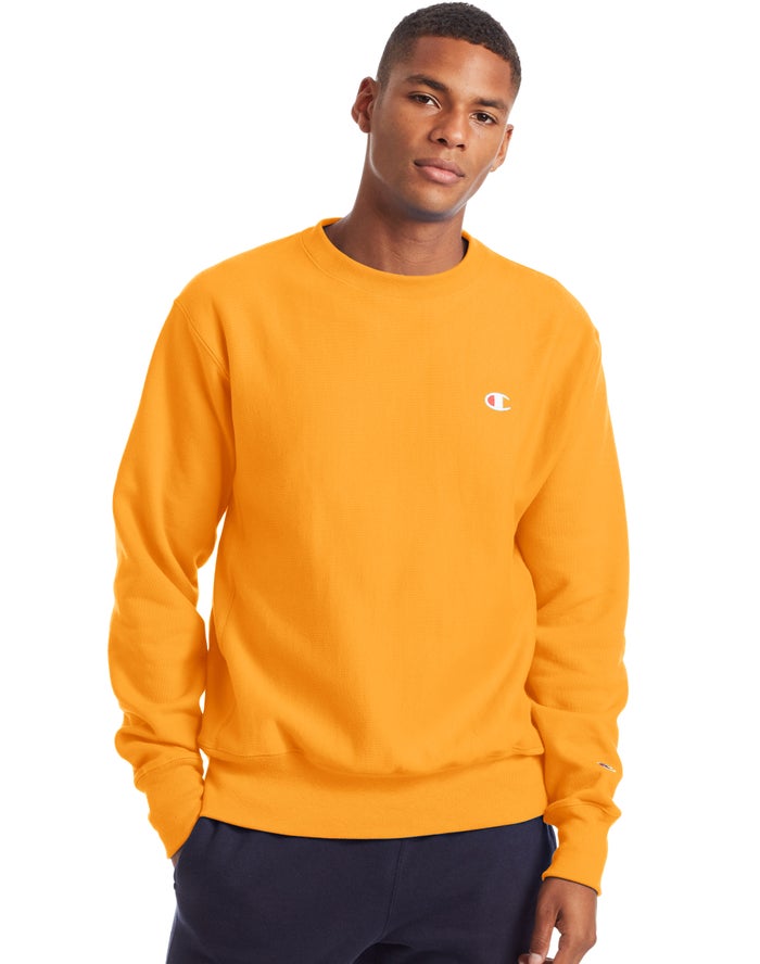 Champion Reverse Weave Crew Erkek Sweatshirt Sarı ( KLTZDY529 )